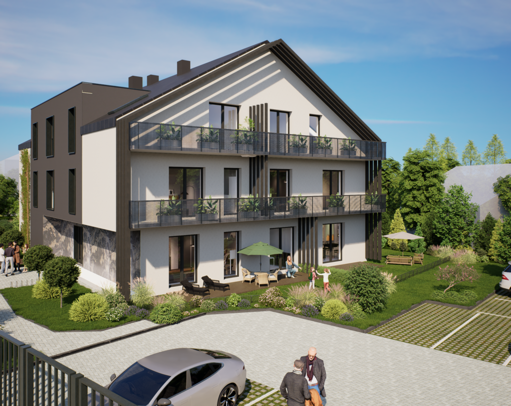Sielanka Apartamenty - Wizualizacja budynku - bok