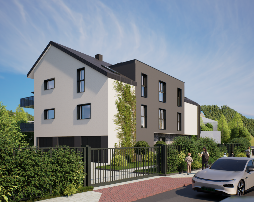 Sielanka Apartamenty - Wizualizacja budynku - przód - dzień